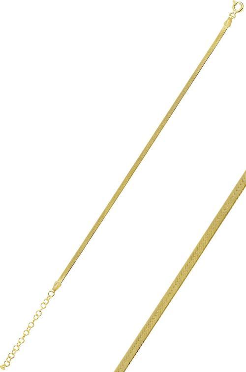 Gümüş 2,5 mm kalınlığında altın rengi italyan yassı modeli bileklik SGTL10097GOLD 