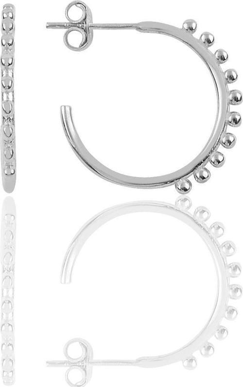 Gümüş 21 mm çapında toplu halka yarım halka küpe 