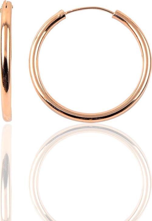 Gümüş 36 mm rose kalın halka küpe 