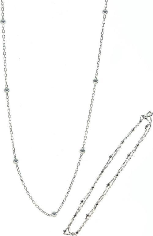 Gümüş 45 cm top top zincir