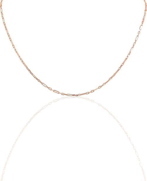 Gümüş 45 cm rose aralıklı figaro zincir SGTL10100ROSE 