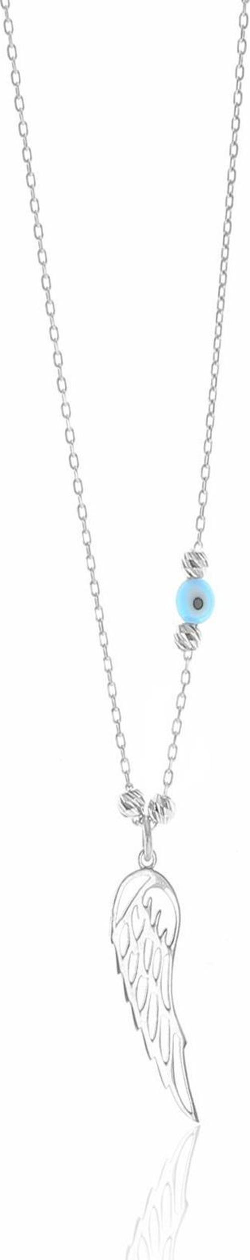 Gümüş dorica toplu kanat kolye