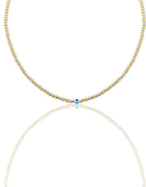 Gümüş renkli nazarlı dorica kolye  