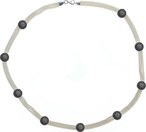 Gümüş mineli hasır modeli kolye