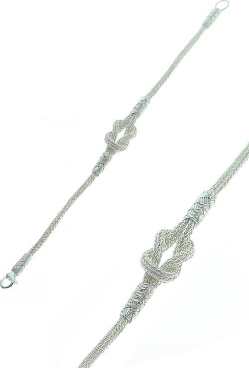 Gümüş kazaziye kafesli bileklik 