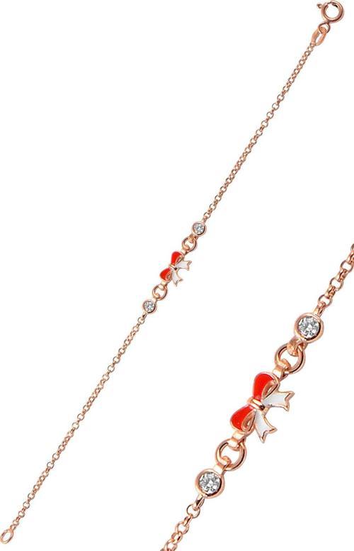 Gümüş mineli zirkon taşlı fiyonk modeli bileklik 