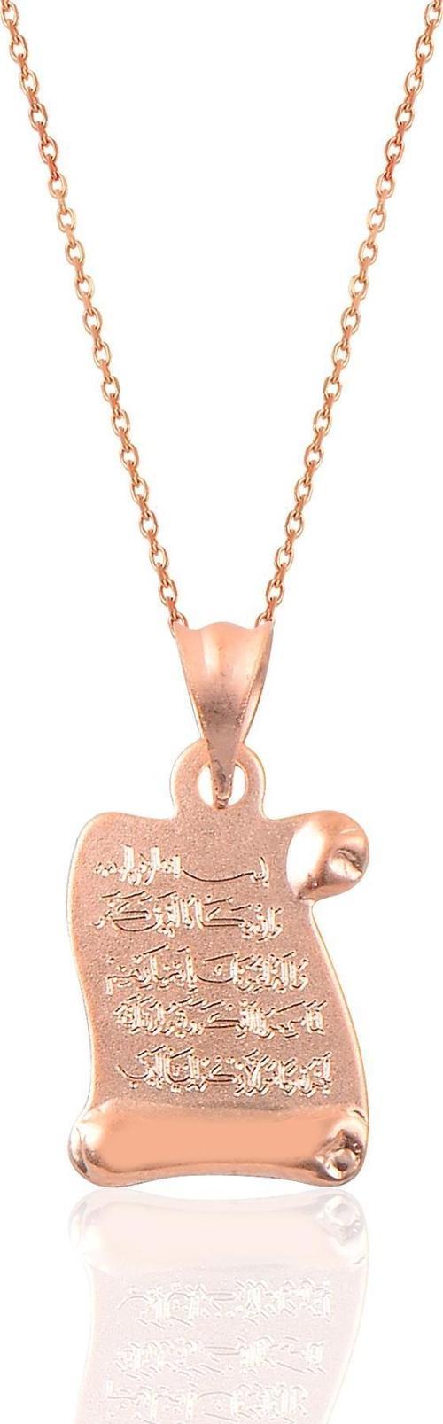 Gümüş nazar duası yazılı plaka kolye