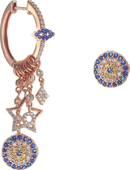 Gümüş nazar modeli şans küpe 