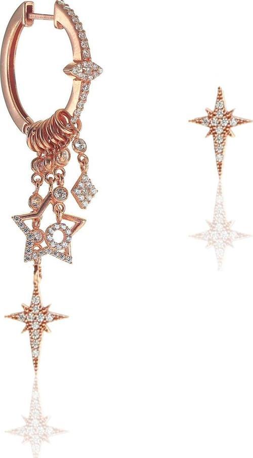 Gümüş kutup yıldızı modeli şans küpe 