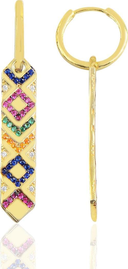 Gümüş gold kilim modeli küpe 