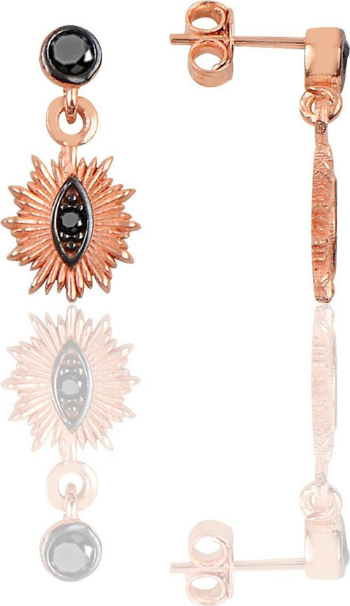 Gümüş göz model siyah taşlı küpe