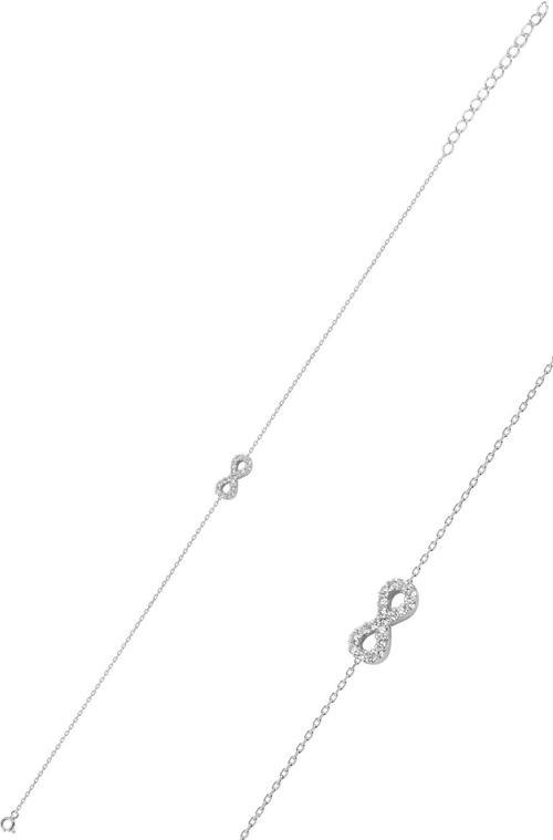 Gümüş rodyumlu sonsuzluk bileklik 