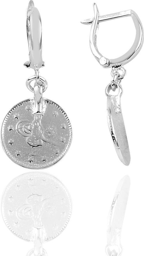 Gümüş rodyumlu Osmanlı tuğralı küpe