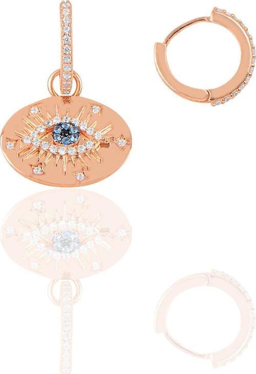 Gümüş rose zirkon taşlı lareyn tarz küpe 