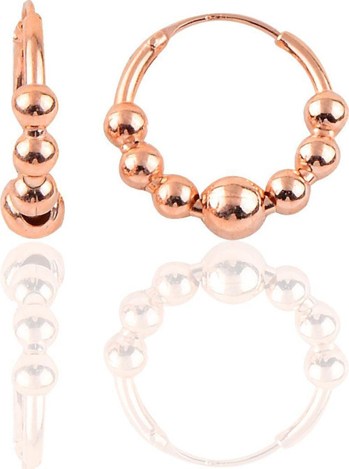 Gümüş rose 17 mm top top halka küpe