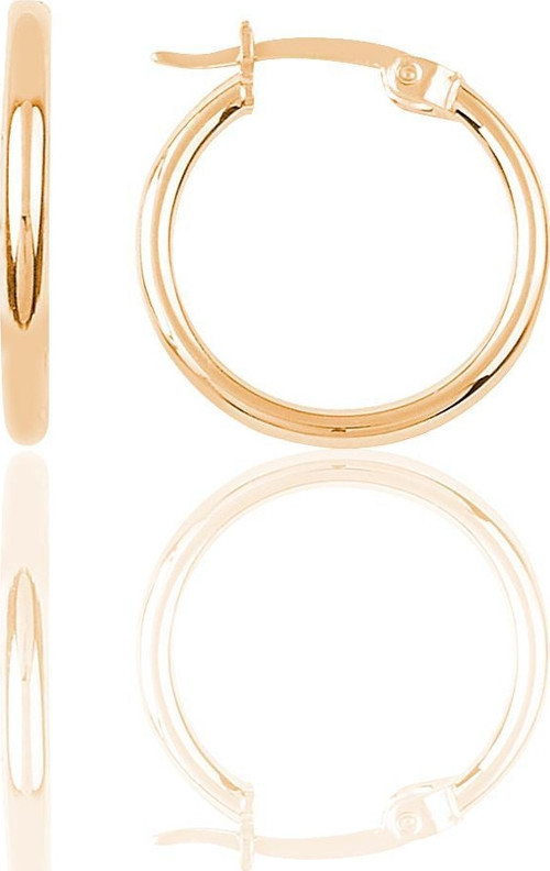 Gümüş rose 19 mm şarnel halka küpe