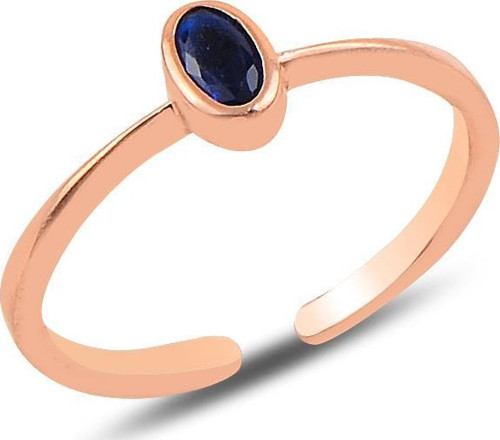 Gümüş rose safir taşlı ayarlamalı yüzük