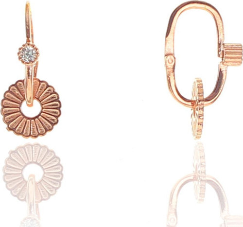 Gümüş rose çiçek modeli göçmen küpe