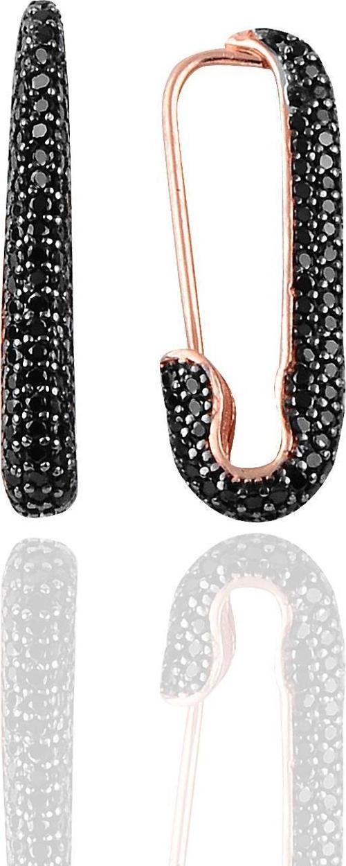 Gümüş siyah taşlı firkete çennel küpe 