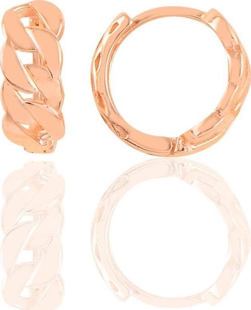 Gümüş rose zincir modeli halka küpe