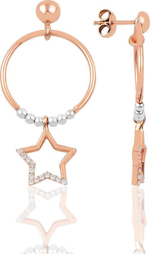 Gümüş yıldız modeli eksenler küpesi