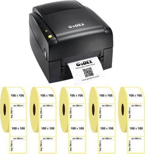 EZ120 Termal Transfer Masaüstü Barkod Yazıcı + 5 Rulo 100x100 Termal Kar-go Etiket Tekli