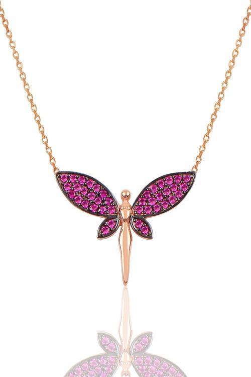 Gümüş yusufçuk modeli kolye 