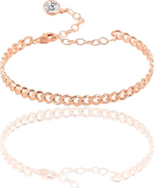 Gümüş zincir modeli rose bilezik 