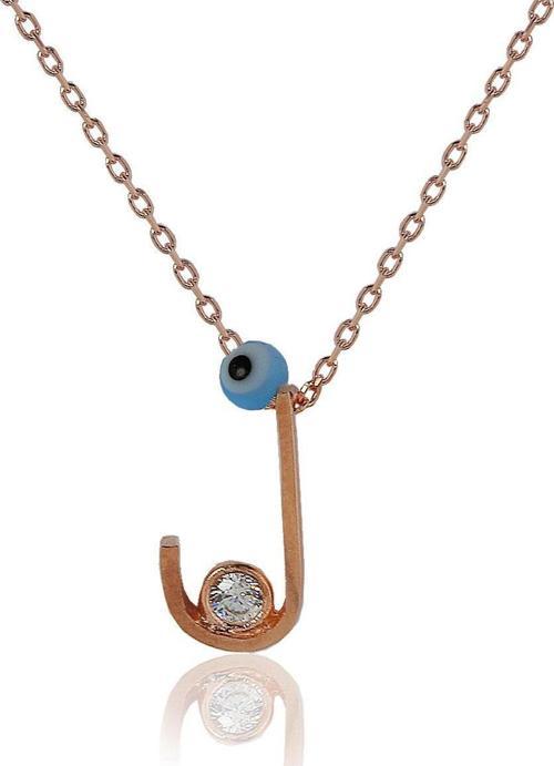 J Harf Gümüş Kolye 