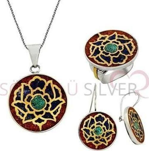 MOZAİK DOĞALTAŞLI ÜÇLÜ SET 
