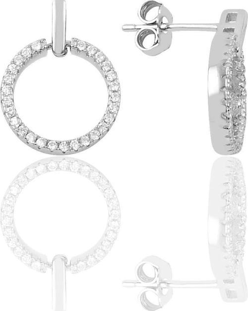 Gümüş zirkon taşlı halka küpe 