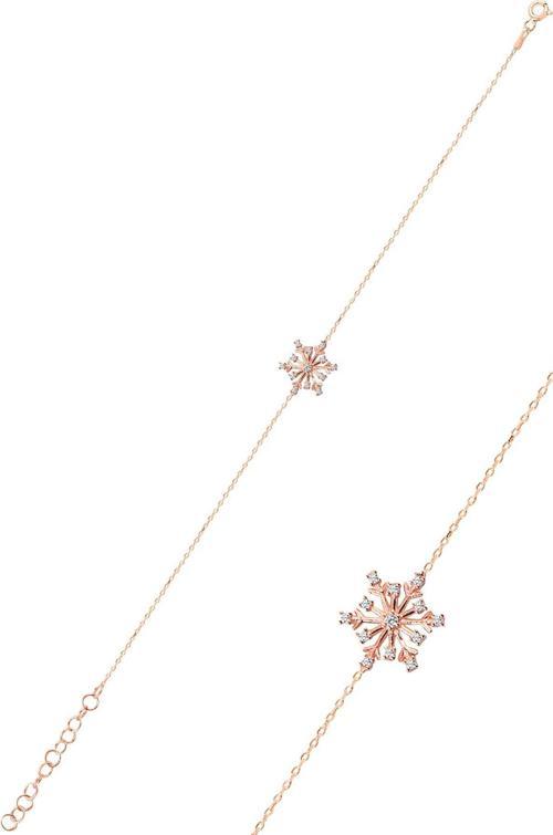 Gümüş zirkon taşlı kartanesi bileklik SGTL10093ROSE 