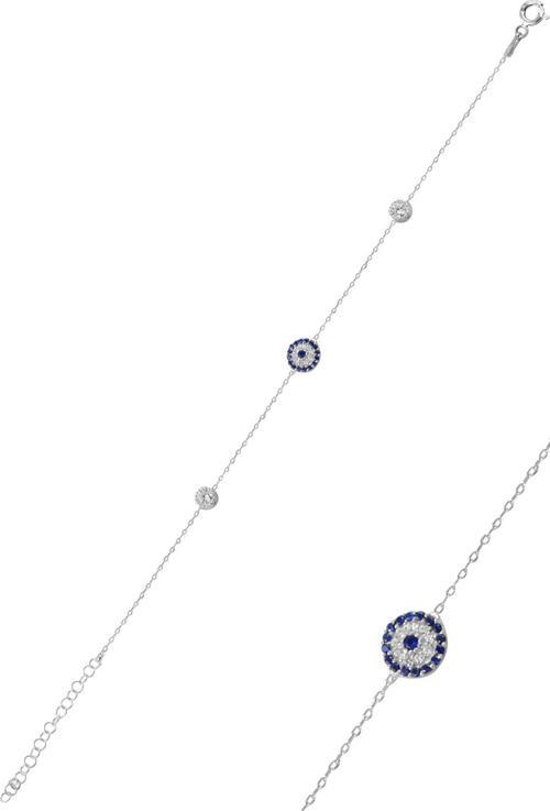 Nazarlık Model Zirkon Taşlı Gümüş Bileklik 