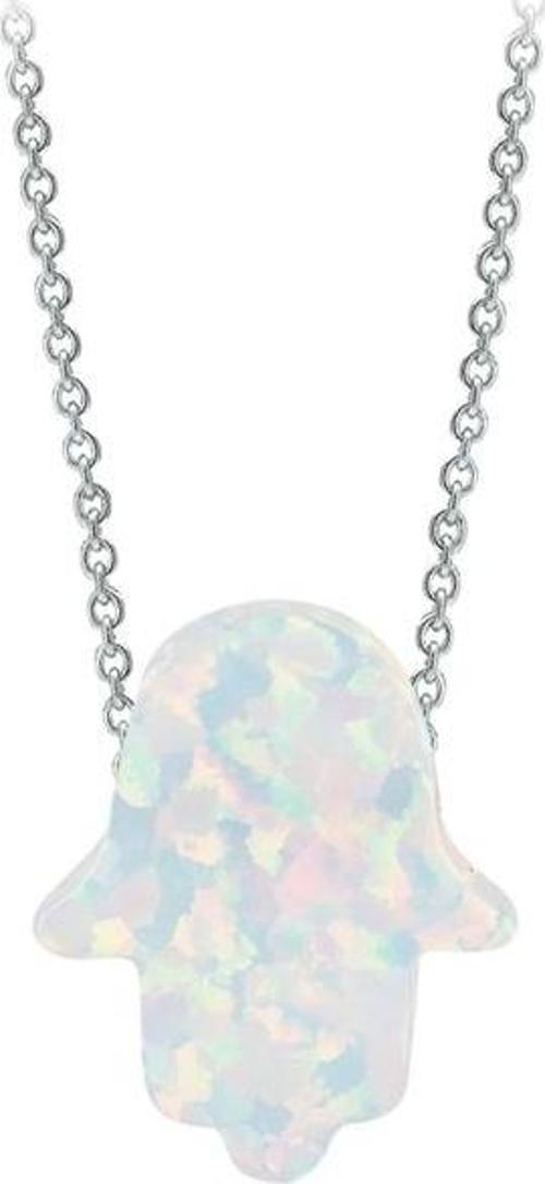 opal taşlı fatma ana eli kolye