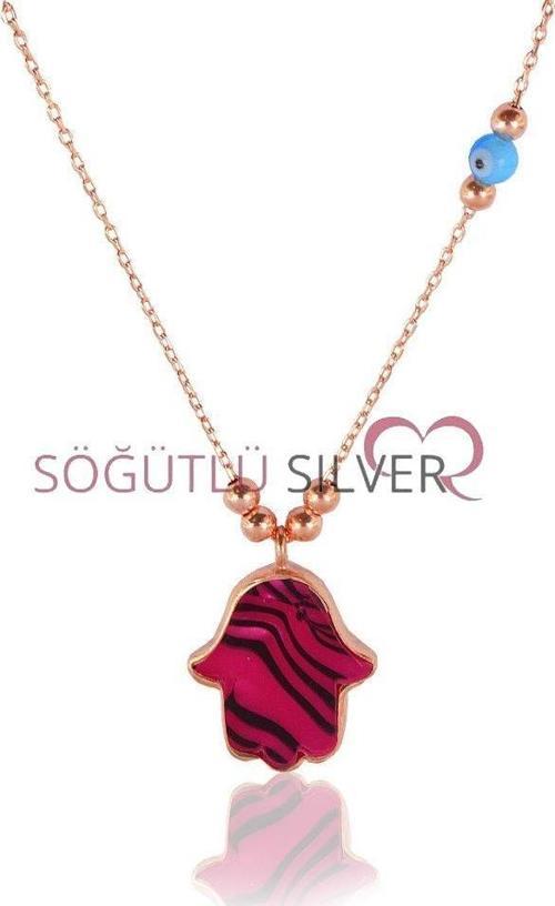 sedefli ve nazarlı fatma ana eli kolye 