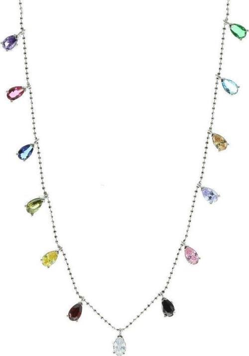 Renkli taşlı damlalı kolye 