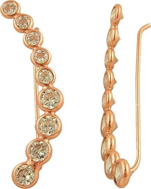 Zirkon taşlı rose  küpe 