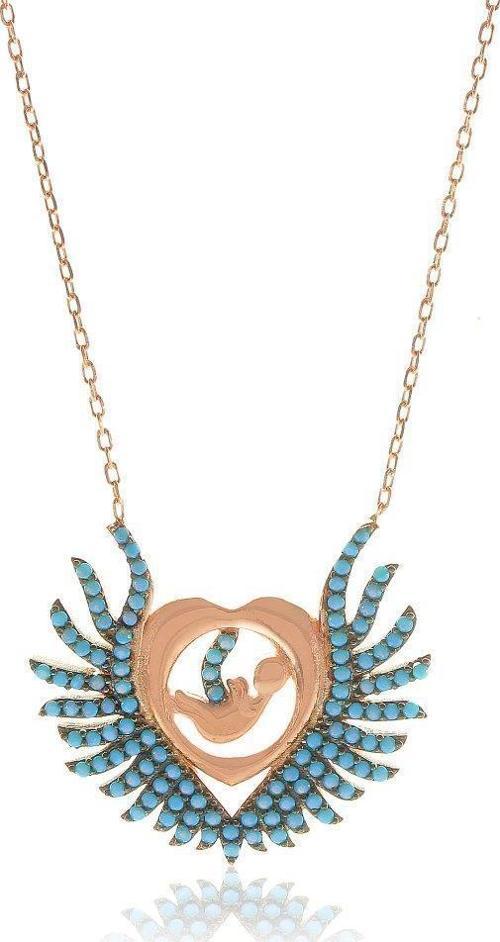 Turkuaz taşlı Bebeğim Kolye