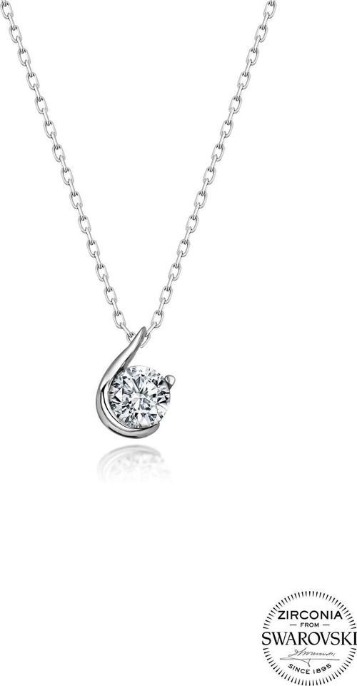 Gümüş Swarovski taşlı pırlanta modeli  kolye 