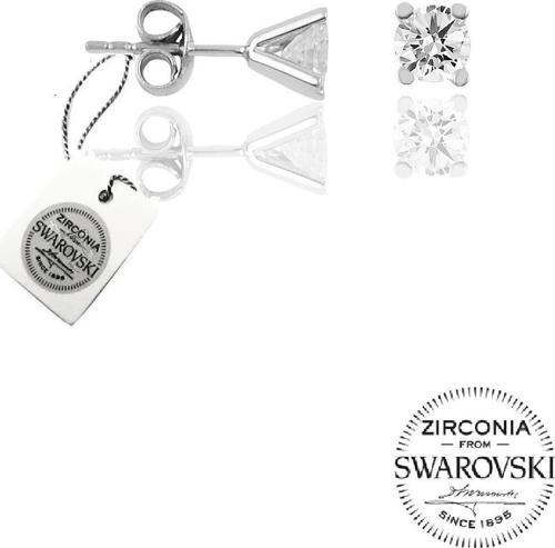 Gümüş Swarovski tek taş küpe 