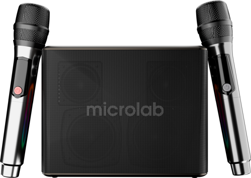 M60 Vega 15000mAh Batarya 10W*2 + 40W*2 100W 2 Wireless Mikrofonlu Siyah Gri Usb + Tf Kart