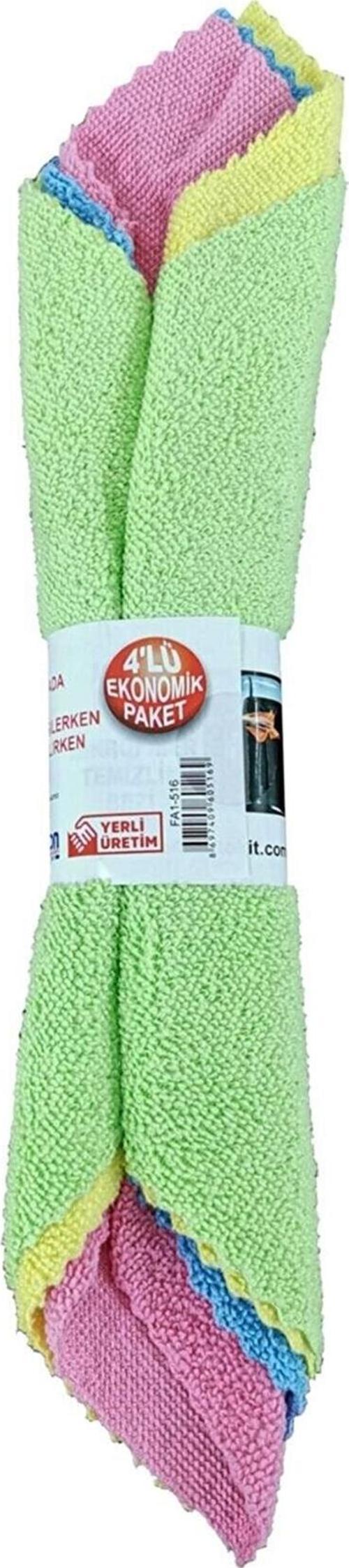 4'lü Mikrofiber Bez Dört Farklı Renk Set