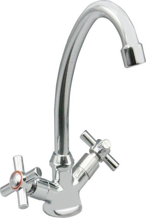 Koç Mutfak Bataryası çevirmeli çift kollu mutfak musluğu döner borulu paslanmaz 8814