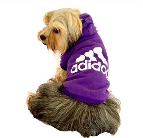 Mor Adidog Kapşonlu Köpek Sweatshirt Köpek Kazağı