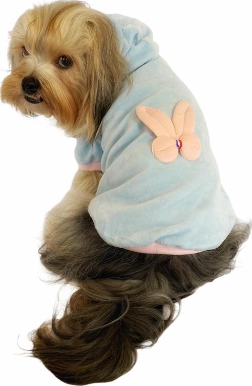 Blue Pink Bunny Kapşonlu Sweat by Kemique Köpek Kazağı 