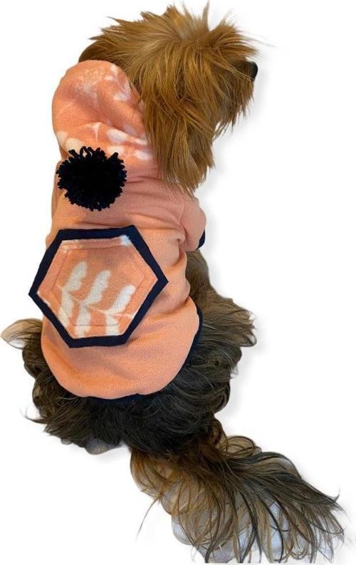 Light Pink Flower Pocket Kapşonlu Sweat by Kemique Köpek Kazağı 