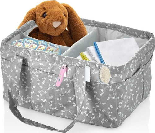 Katlamalı Anne&Bebek Organizer Gri Çiçek