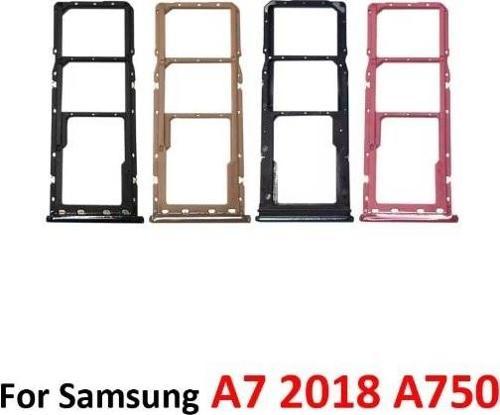Samsung Galaxy için A7 2018 A750 A750F A750FN telefon konut SIM tepsi adaptörü 0 için mikro SD kart tepsi tutucu