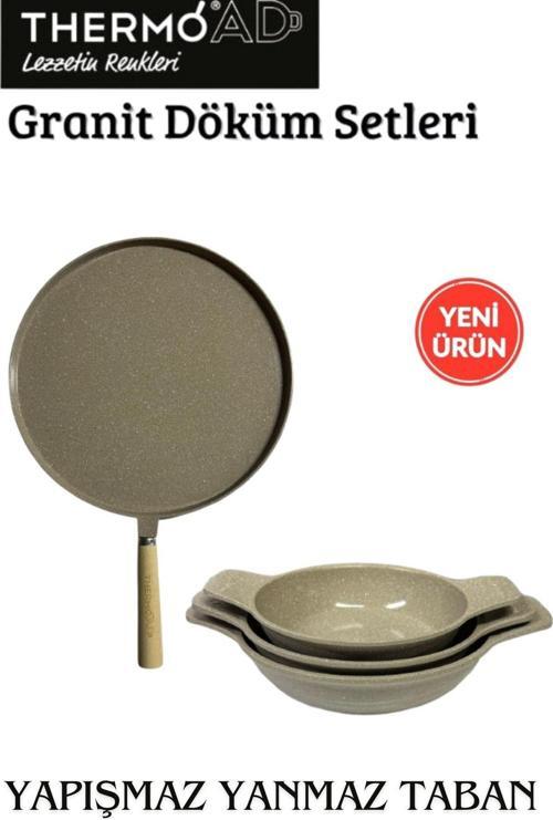 2'Li Vizon Set (Gözleme Tavası 36 Cm-3'Lü 18-20-22 Cm Güveç Sahan Set Kapaksız )