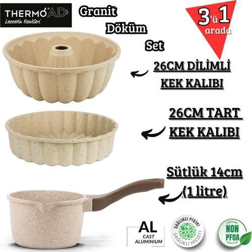 3'Lü Vizon Set (Sosluk&Sütlük-Tart Kalıbı-Kek Kalıbı)